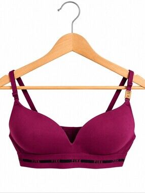 PINK Victoria’s Secret Wear Everywhere Wireless Push-Up Bra Burgundy 34C